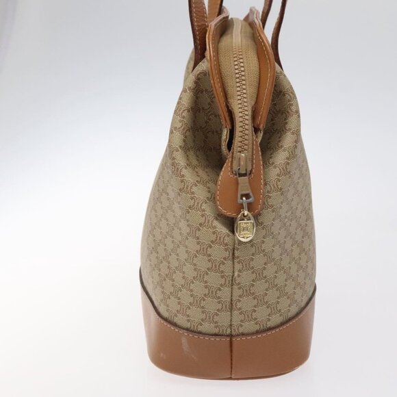 CELINE Macadam Canvas Shoulder Bag Beige Gold Auth - Picture 5 of 16
